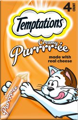 Temptations Creamy Puree with Cheese Topper Lickable Cat Treats, 0.425-oz pouch, 4 count