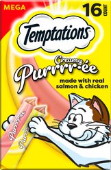 Temptations Creamy Puree Salmon & Chicken Variety Pack Lickable Cat Treats, 0.425-oz, 16 count