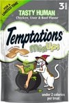 Temptations MixUps Tasty Human, Chicken, Liver & Beef Flavors Soft & Crunchy Cat Treats, 3-oz bag
