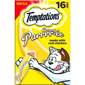 Temptations Creamy Puree with Chicken Lickable Cat Treats, 0.425-oz pouch, 16 count