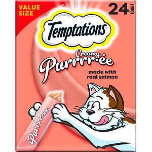 Temptations Creamy Puree with Salmon Lickable Cat Treats, 0.425-oz pouch, 24 count