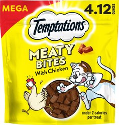 Temptations Meaty Bites Chicken Flavor Soft & Savory Cat Treats, 4.12-oz bag