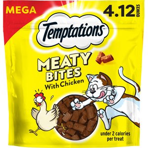 Temptations Meaty Bites Chicken Flavor Soft & Savory Cat Treats, 4.12-oz bag