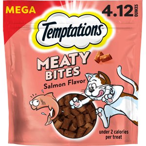 Temptations Meaty Bites Salmon Flavor Soft & Savory Cat Treats, 4.12-oz bag