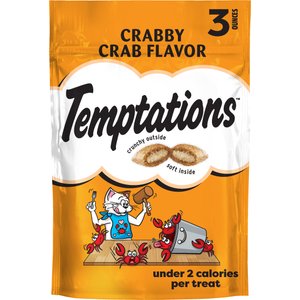 Temptations Classic Crabby Crab Flavor Crunchy & Soft Cat Treats, 3-oz bag