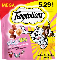 Temptations ShakeUps Crustacean Celebration Lobster, Crab & Shrimp Flavor Soft & Crunchy Cat Treats, 5.29-oz bag
