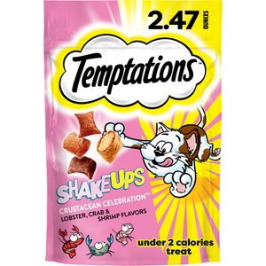 Temptations ShakeUps Crustacean Celebration Lobster, Crab & Shrimp Flavor Soft & Crunchy Cat Treats, 2.47-oz bag