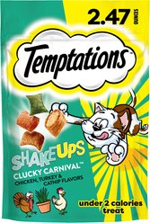 Temptations ShakeUps Clucky Carnival Chicken, Turkey & Catnip Flavor Soft & Crunchy Cat Treats, 2.47-oz bag slide 1 of 9
