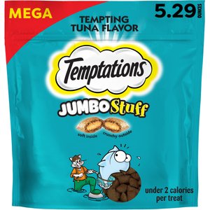 Temptations Jumbo Stuff Tempting Tuna Flavor Soft & Crunchy Cat Treats, 5.29-oz bag