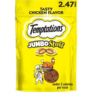 Temptations Jumbo Stuff Tasty Chicken Flavor Soft & Crunchy Cat Treats, 2.47-oz bag