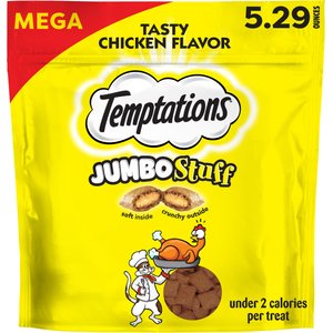 Temptations Jumbo Stuff Tasty Chicken Flavor Soft & Crunchy Cat Treats, 5.29-oz bag