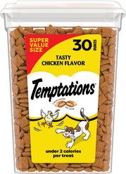 Temptations Classic Tasty Chicken Flavor Soft & Crunchy Cat Treats, 30-oz tub