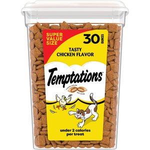 Temptations Classic Tasty Chicken Flavor Soft & Crunchy Cat Treats, 30-oz tub