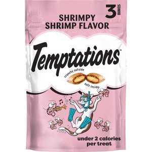 Temptations Classic Shrimpy Shrimp Flavor Soft & Crunchy Cat Treats, 3-oz bag