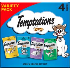 Temptations Feline Favorites Classic Variety Pack Soft & Crunchy Cat Treats, 3-oz bag, case of 4