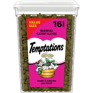 Temptations Classic Blissful Catnip Flavor Soft & Crunchy Cat Treats, 16-oz tub