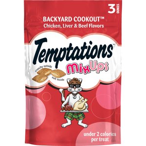 Temptations MixUps Backyard Cookout Flavor Soft & Crunchy Cat Treats, 3-oz bag