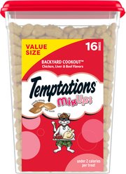 Temptations MixUps Backyard Cookout Flavor Soft & Crunchy Cat Treats, 16-oz tub