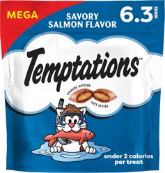 Temptations Classic Savory Salmon Flavor Crunchy & Soft Cat Treats, 6.3-oz bag
