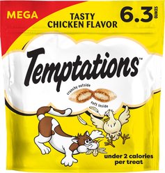 Temptations Classic Tasty Chicken Flavor Soft & Crunchy Cat Treats, 6.3-oz bag