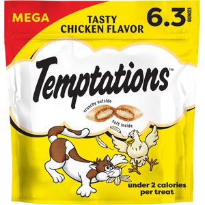 Temptations Classic Tasty Chicken Flavor Soft & Crunchy Cat Treats, 6.3-oz bag