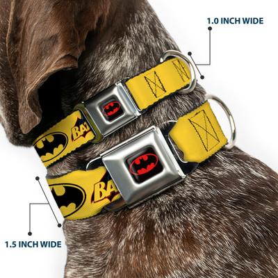 Show full view: Buckle-Down DC Comics Vintage Batman Logo Bat Signal Dog Collar, Large: 15 to 24-in neck, 1-in wide slide 3 of 9
