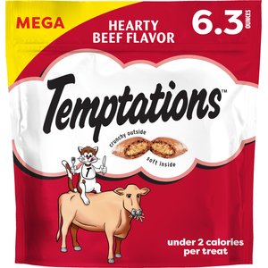 Temptations Classic Hearty Beef Flavor Soft & Crunchy Cat Treats, 6.3-oz bag