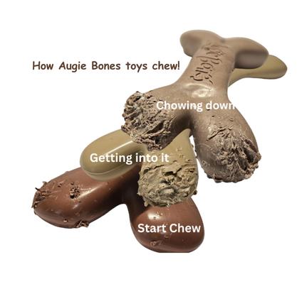 Show full view: Augie Bones Mighty Peanut Butter Plant Based Tough Dog Chew Toy, Tan, 7.5-in, 1 count slide 4 of 6