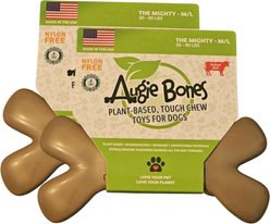 Augie Bones Mighty Beef Plant Based Tough Dog Chew Toy, Brown, 7.5-in, 2 count