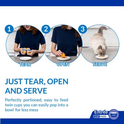 Show full view: Inaba Churu Entrée Senior Chicken Recipe with Tuna Grain-Free, High Moisture Pate Wet Cat Food, 2.46-oz twin cups, 12 servings slide 6 of 10
