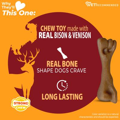 Show full view: Nylabone Strong Chew Femur Bone Real Bison & Vension Dog Chew Toy, Small slide 5 of 12