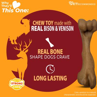 Show full view: Nylabone Strong Chew Femur Bone Real Bison & Vension Dog Chew Toy, Large slide 4 of 11