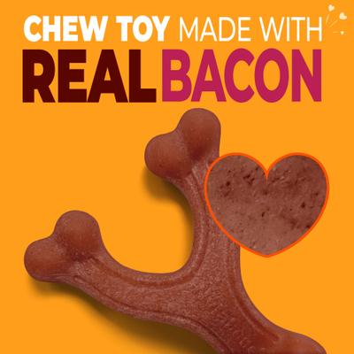 Show full view: Nylabone Strong Chew Wishbone Real Bacon Dog Chew Toy, Small slide 4 of 12