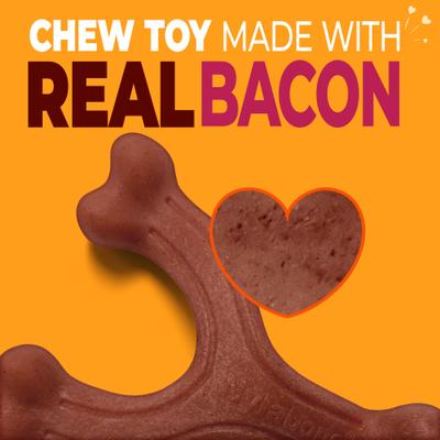 Show full view: Nylabone Strong Chew Wishbone Real Bacon Dog Chew Toy, Large slide 3 of 11