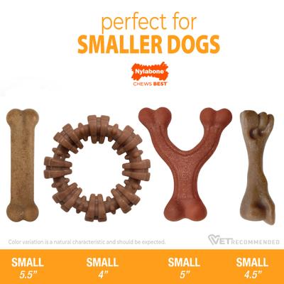 Show full view: Nylabone Strong Chew Real Bacon, Bison, Venison, Beef & Chicken Dog Chew Toy Bundle, Small, 4 count slide 7 of 11