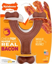 Nylabone Strong Chew Wishbone Real Bacon Dog Chew Toy, Large