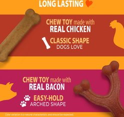 Nylabone Strong Chew Real Bacon, Bison, Venison, Beef & Chicken Dog Chew Toy Bundle, Small, 4 count slide 2 of 9