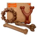 Nylabone Strong Chew Real Bacon, Bison, Venison, Beef & Chicken Dog Chew Toy Bundle, Large, 4 count