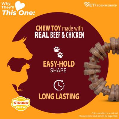 Show full view: Nylabone Strong Chew Textured Ring Real Beef & Chicken Dog Chew Toy, Small slide 4 of 11