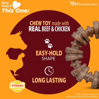 Show full view: Nylabone Strong Chew Textured Ring Real Beef & Chicken Dog Chew Toy, X-Large slide 4 of 11