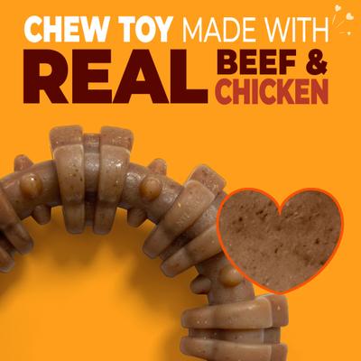Show full view: Nylabone Strong Chew Textured Ring Real Beef & Chicken Dog Chew Toy, X-Large slide 3 of 11
