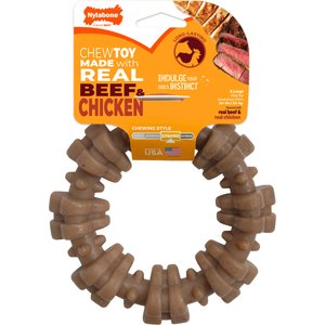 Nylabone Strong Chew Textured Ring Real Beef & Chicken Dog Chew Toy, X-Large