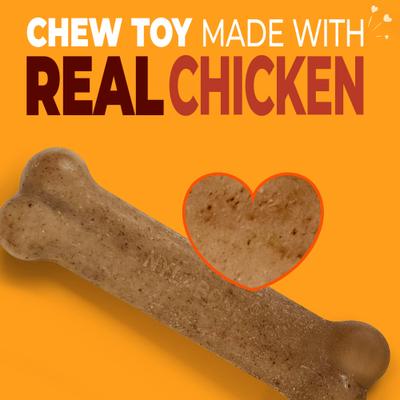 Show full view: Nylabone Strong Chew Original Bone Real Chicken Dog Chew Toy, Small slide 4 of 12
