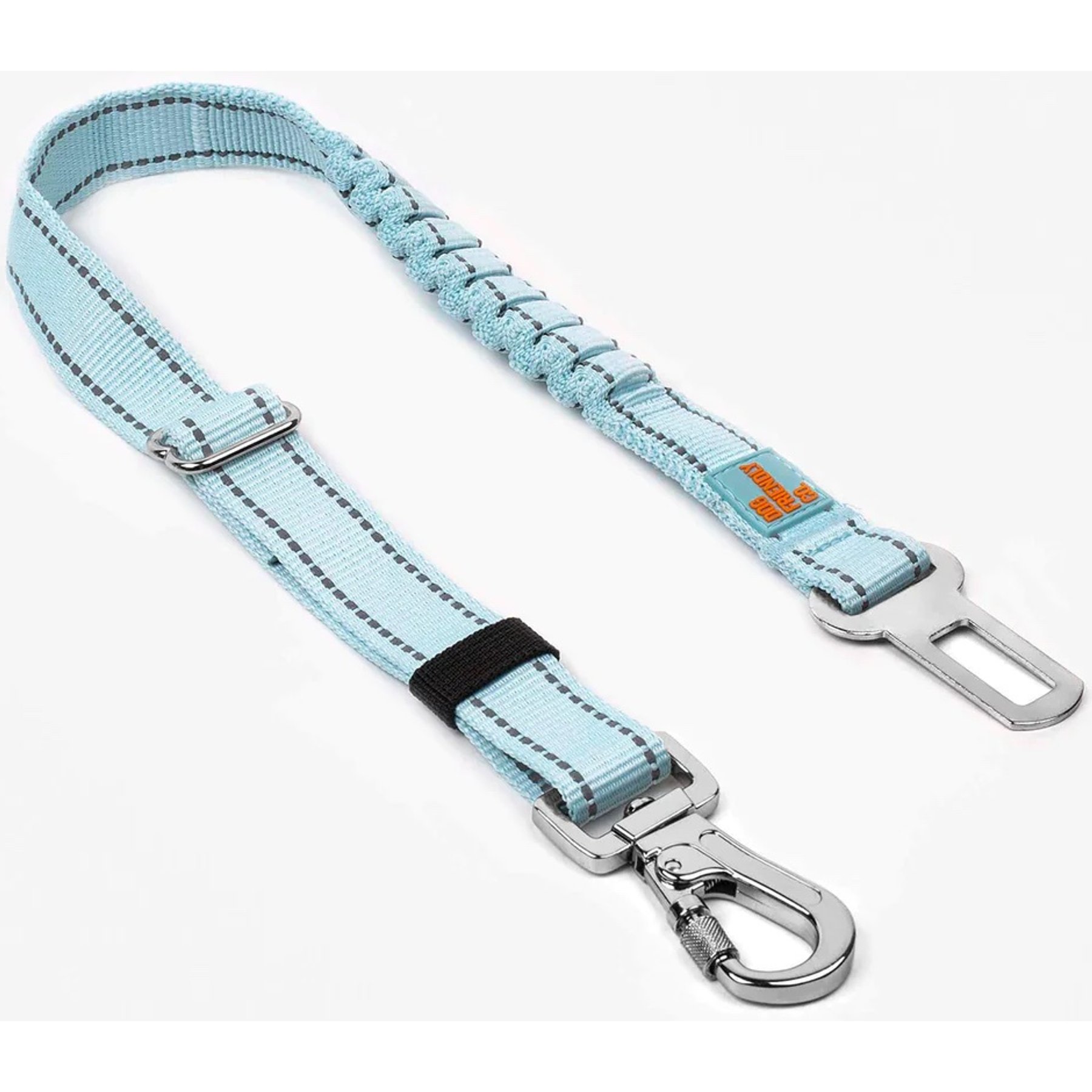 Dog Friendly Co. Adjustable Anti-Shock Bungee Dog Seat Belt, Sky Blue