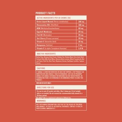 Show full view: Rocco & Roxie Supply Co. Chicken Flavored Hip & Joint Supplements for Cats, 3.7-oz bag slide 10 of 10