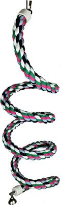 Show full view: A&E Cage Company Rainbow Cotton Rope Boing with Bell Bird Toy, Multicolor, X-Large slide 2 of 2