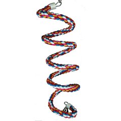 A&E Cage Company Rainbow Cotton Rope Boing with Bell Bird Toy, Multicolor, Large