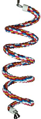 Show full view: A&E Cage Company Rainbow Cotton Rope Boing with Bell Bird Toy, Multicolor, Large slide 2 of 2