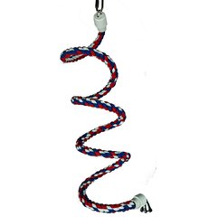 A&E Cage Company Rainbow Cotton Rope Boing with Bell Bird Toy, Multicolor, Small