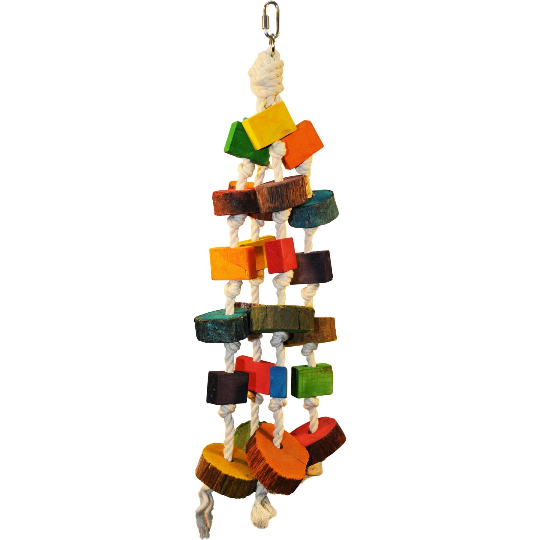 A&E Cage Company Colored Wood Circles Bird Toy, Multicolor